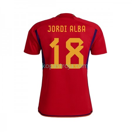 Billiga Fotbollströjor Spanien JORDI ALBA 18 Hemma tröja WM 2022 Kortärmad